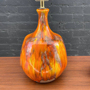 Pair of Vintage Mid-Century Modern Glaze Ceramic Table  Lamps, c.1960’s