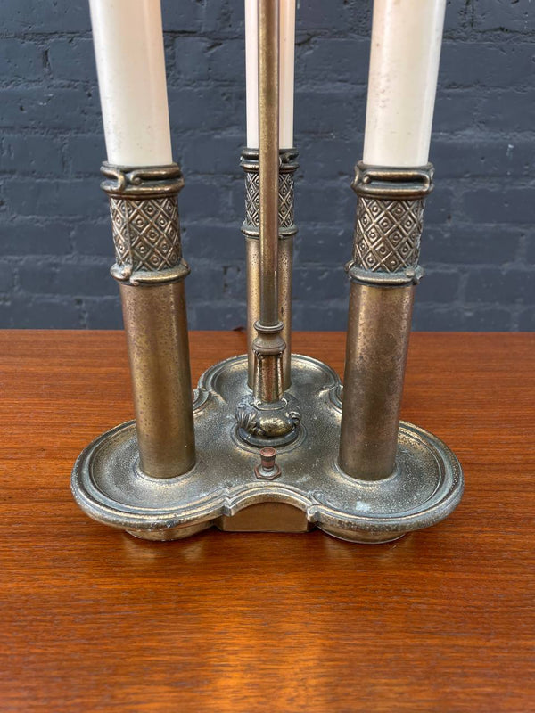 Vintage Brass Bouillotte Candlestick Style Table Lamp by Stiffel, c.1960’s