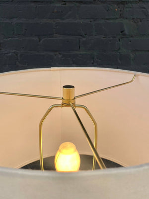 Mid-Century Modern Ceramic Orange Rust Glaze Table Lamp