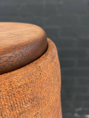 Mid-Century Modern Ceramic Orange Rust Glaze Table Lamp