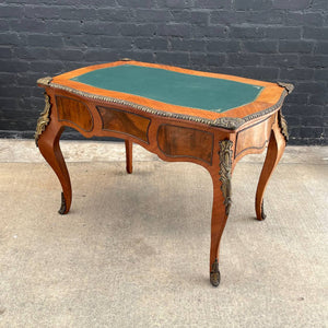 Antique French Louis XVI Styles Carved Desk with Leather Top