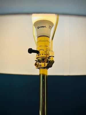 Mid-Century Modern Sculpted Walnut & Brass Floor Lamp by Laurel, c.1960’s
