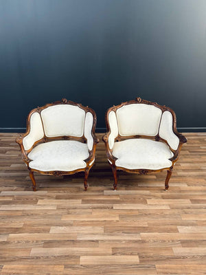 Pair of French Antique Louis XV-Style Arm Chairs, c.1950’s