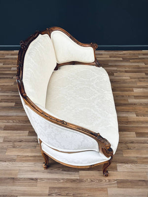French Antique Louis XV-Style Love Seat Sofa, c.1950’s