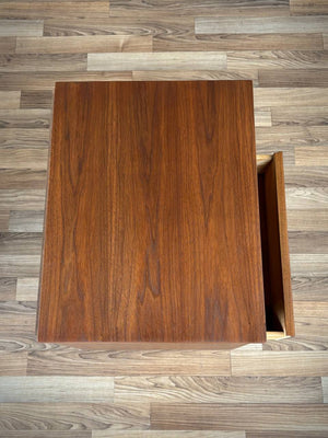 Pair of Mid-Century Modern Walnut Night Stands with Bookcase, c.1960’s