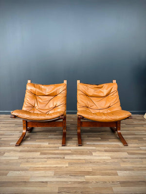 Pair of Mid-Century Modern Scandinavian Leather Siesta Chairs by Westnofa, c.1960’s