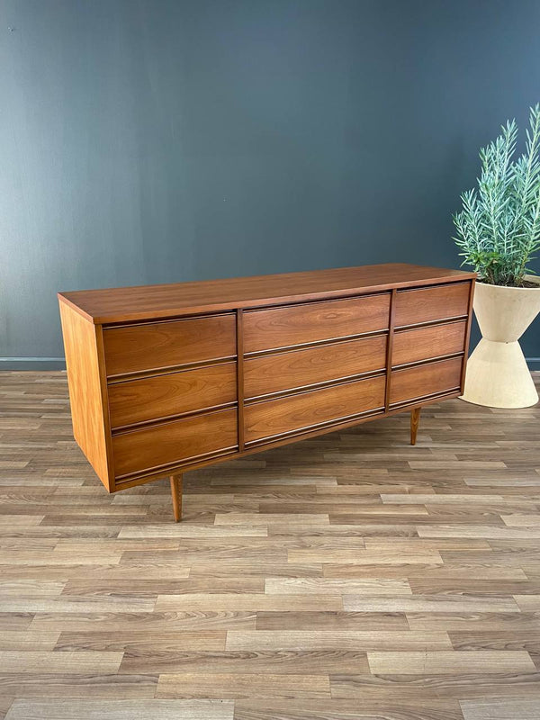 Mid-Century Modern 9-Drawer Walnut Dresser, c.1960’s