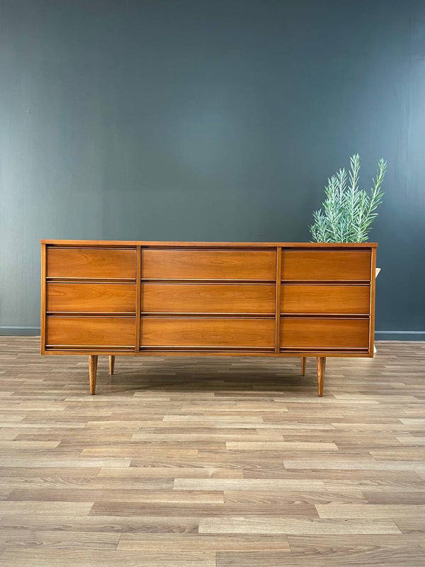 Mid-Century Modern 9-Drawer Walnut Dresser, c.1960’s