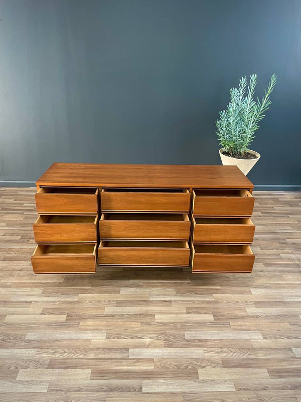 Mid-Century Modern 9-Drawer Walnut Dresser, c.1960’s