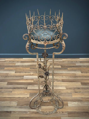 Italian Baroque Style Wrought Iron & Gilt Metal Plant Stand