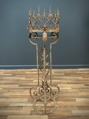 Italian Baroque Style Wrought Iron & Gilt Metal Plant Stand