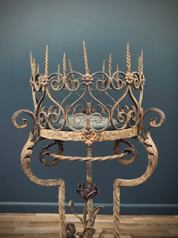 Italian Baroque Style Wrought Iron & Gilt Metal Plant Stand