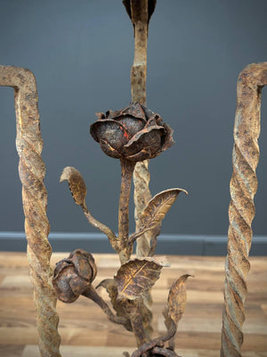 Italian Baroque Style Wrought Iron & Gilt Metal Plant Stand