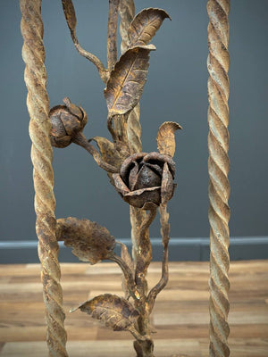 Italian Baroque Style Wrought Iron & Gilt Metal Plant Stand