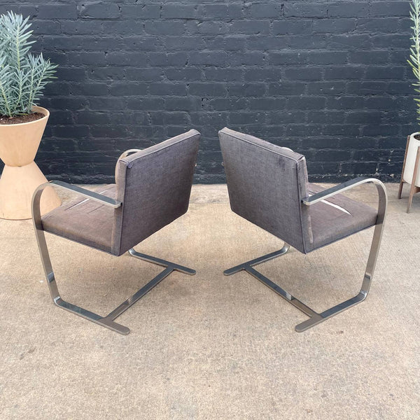 Pair of Vintage Mid-Century Modern Knoll Stainless Steel Chairs