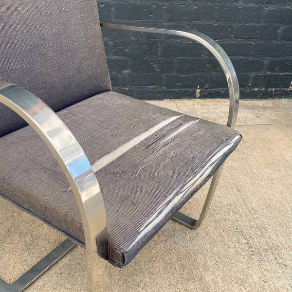 Pair of Vintage Mid-Century Modern Knoll Stainless Steel Chairs