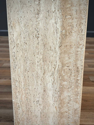 Mid-Century Modern Travertine Stone & Brass Side Table by Artedi, c.1970’s