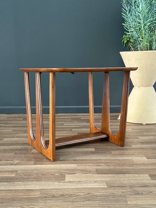 Mid-Century Modern Sculpted Walnut Side Table by Bassett, c.1960’s