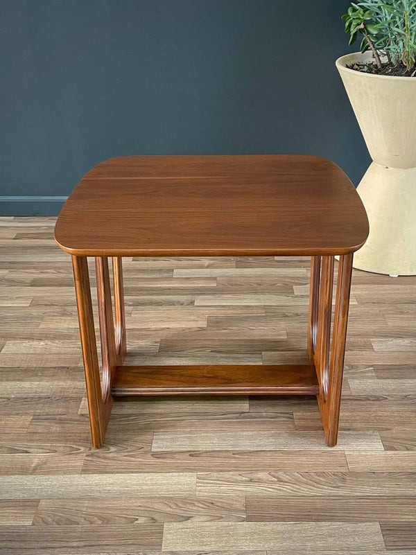 Mid-Century Modern Sculpted Walnut Side Table by Bassett, c.1960’s