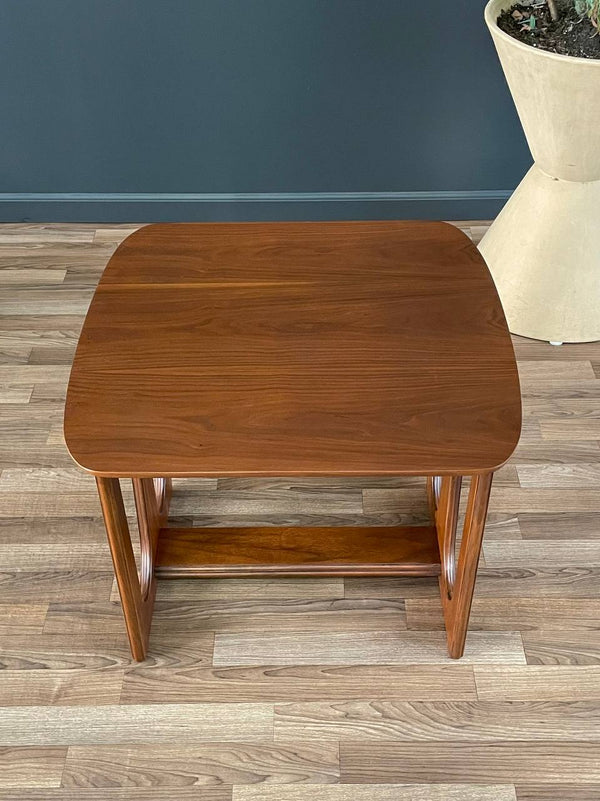 Mid-Century Modern Sculpted Walnut Side Table by Bassett, c.1960’s