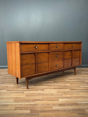 Mid-Century Modern Sculpted Walnut Dresser by Bassett Furniture, c.1960’s