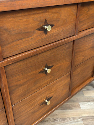 Mid-Century Modern Sculpted Walnut Dresser by Bassett Furniture, c.1960’s
