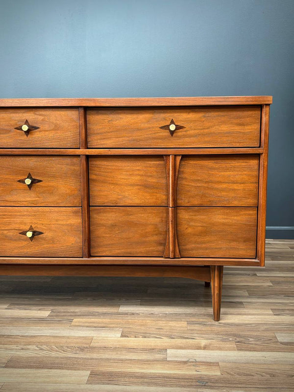 Mid-Century Modern Sculpted Walnut Dresser by Bassett Furniture, c.1960’s