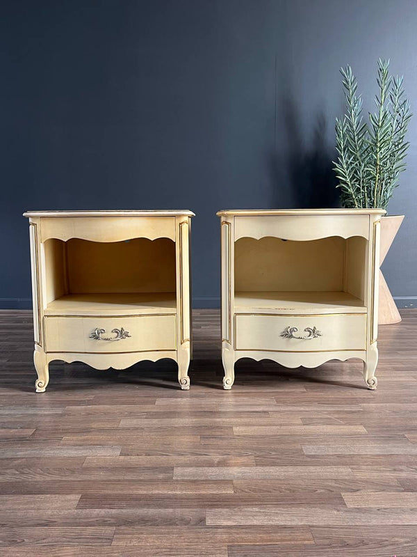 Pair of Vintage French Provincial Painted Night Stands, c.1960’s