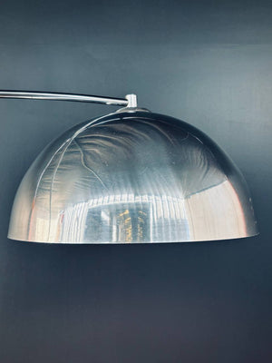 Large Mid-Century Modern Chrome Arc Base with Iron Base, c.1970’s