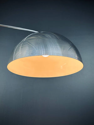 Large Mid-Century Modern Chrome Arc Base with Iron Base, c.1970’s