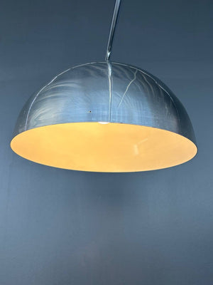 Large Mid-Century Modern Chrome Arc Base with Iron Base, c.1970’s
