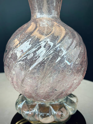 Pair of Mid-Century Modern Pink Murano Table Lamps by Barovier & Toso, c.1960’s