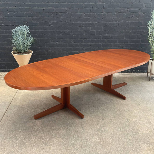 Vintage Mid-Century Danish Modern Teak Expanding Dining Table by Dyrlund, c.1960’s