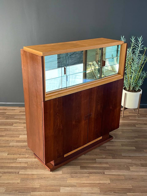 Mid-Century Art Deco Rosewood Bar Display Cabinet, c.1940’s