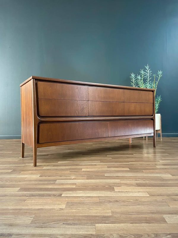 Mid-Century Modern Sculpted Walnut 8-Drawer Dresser, c.1950’s