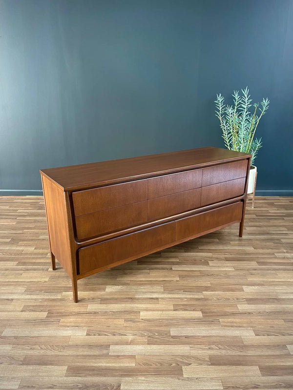 Mid-Century Modern Sculpted Walnut 8-Drawer Dresser, c.1950’s