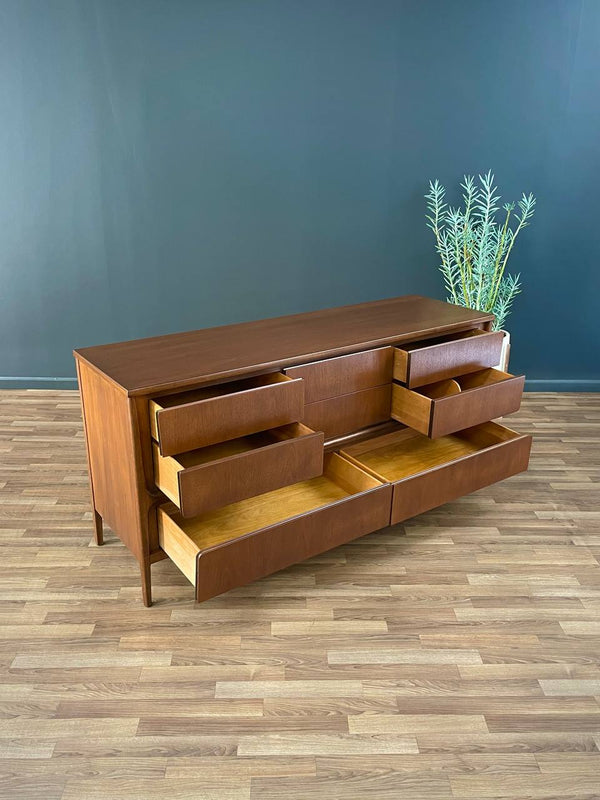 Mid-Century Modern Sculpted Walnut 8-Drawer Dresser, c.1950’s