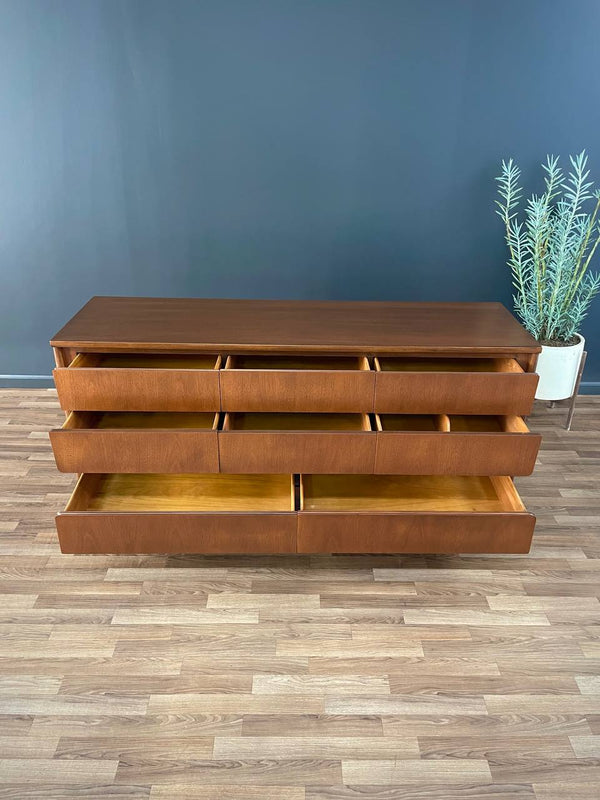 Mid-Century Modern Sculpted Walnut 8-Drawer Dresser, c.1950’s