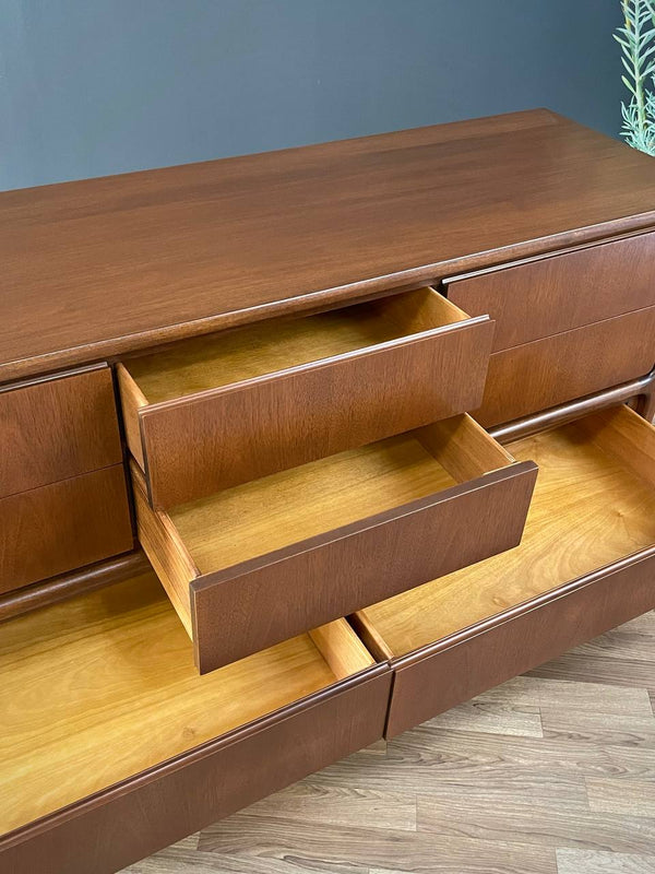 Mid-Century Modern Sculpted Walnut 8-Drawer Dresser, c.1950’s