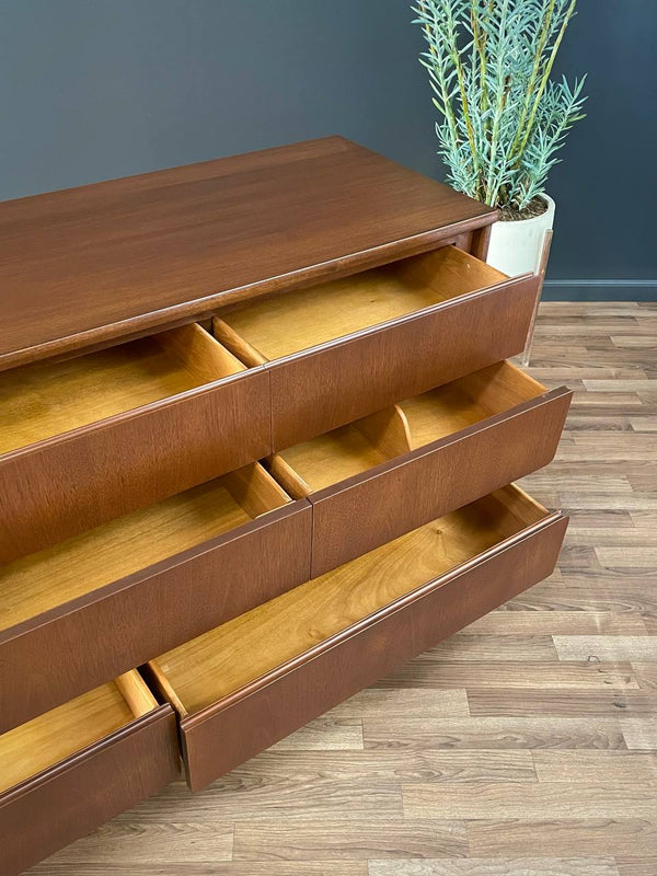 Mid-Century Modern Sculpted Walnut 8-Drawer Dresser, c.1950’s