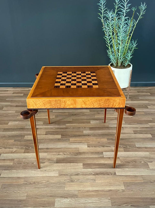 Mid-Century Art Deco Game Table with Reverse Leather Top, c.1950’s