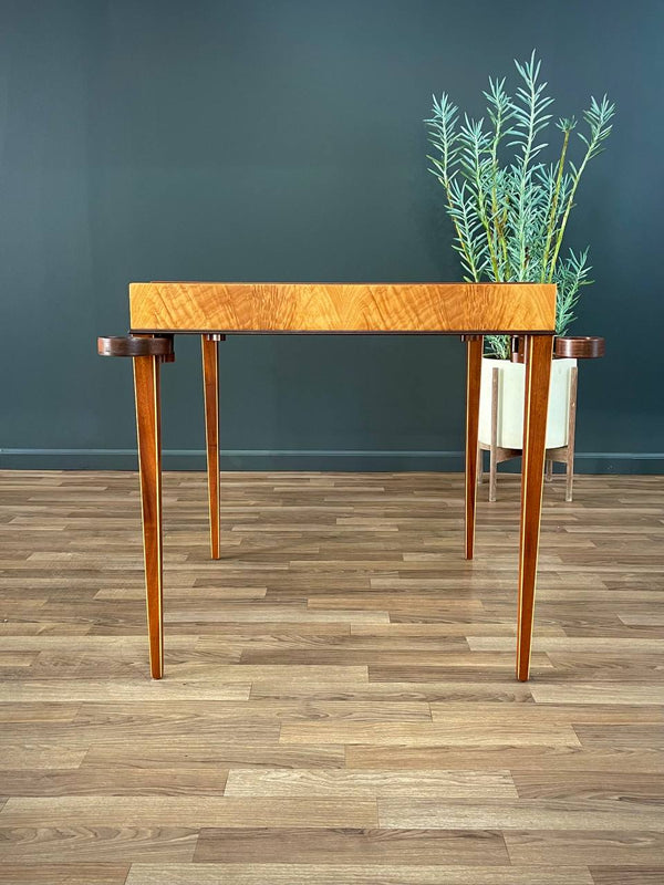 Mid-Century Art Deco Game Table with Reverse Leather Top, c.1950’s