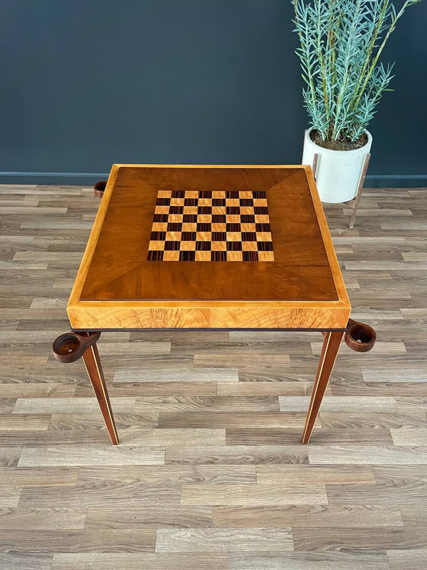 Mid-Century Art Deco Game Table with Reverse Leather Top, c.1950’s