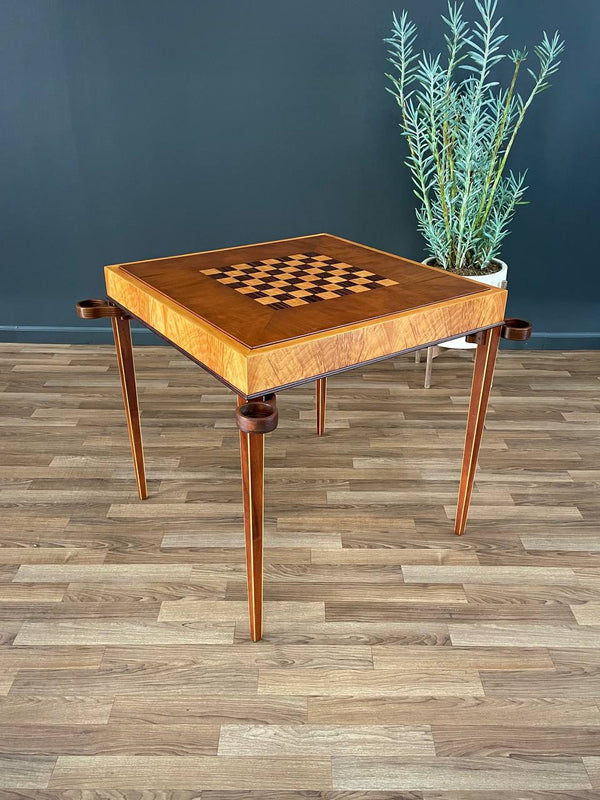 Mid-Century Art Deco Game Table with Reverse Leather Top, c.1950’s