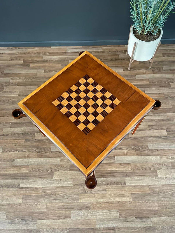 Mid-Century Art Deco Game Table with Reverse Leather Top, c.1950’s