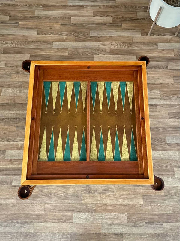 Mid-Century Art Deco Game Table with Reverse Leather Top, c.1950’s