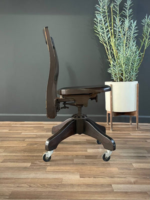 Mid-Century Ebonized Swivel Office Desk Chair, c.1960’s