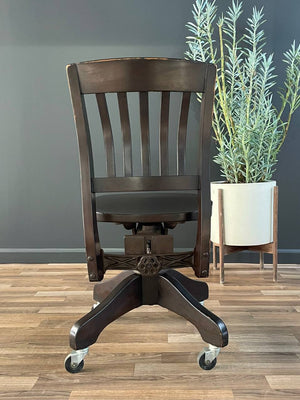 Mid-Century Ebonized Swivel Office Desk Chair, c.1960’s
