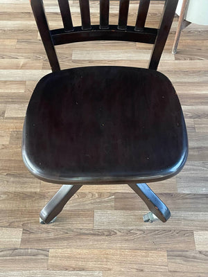 Mid-Century Ebonized Swivel Office Desk Chair, c.1960’s