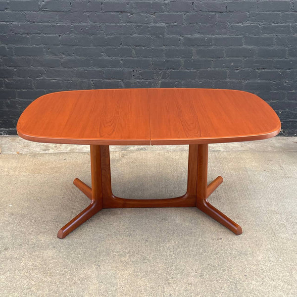 Large Vintage Mid-Century Danish Modern Teak Expanding Dining Table, c.1960’s